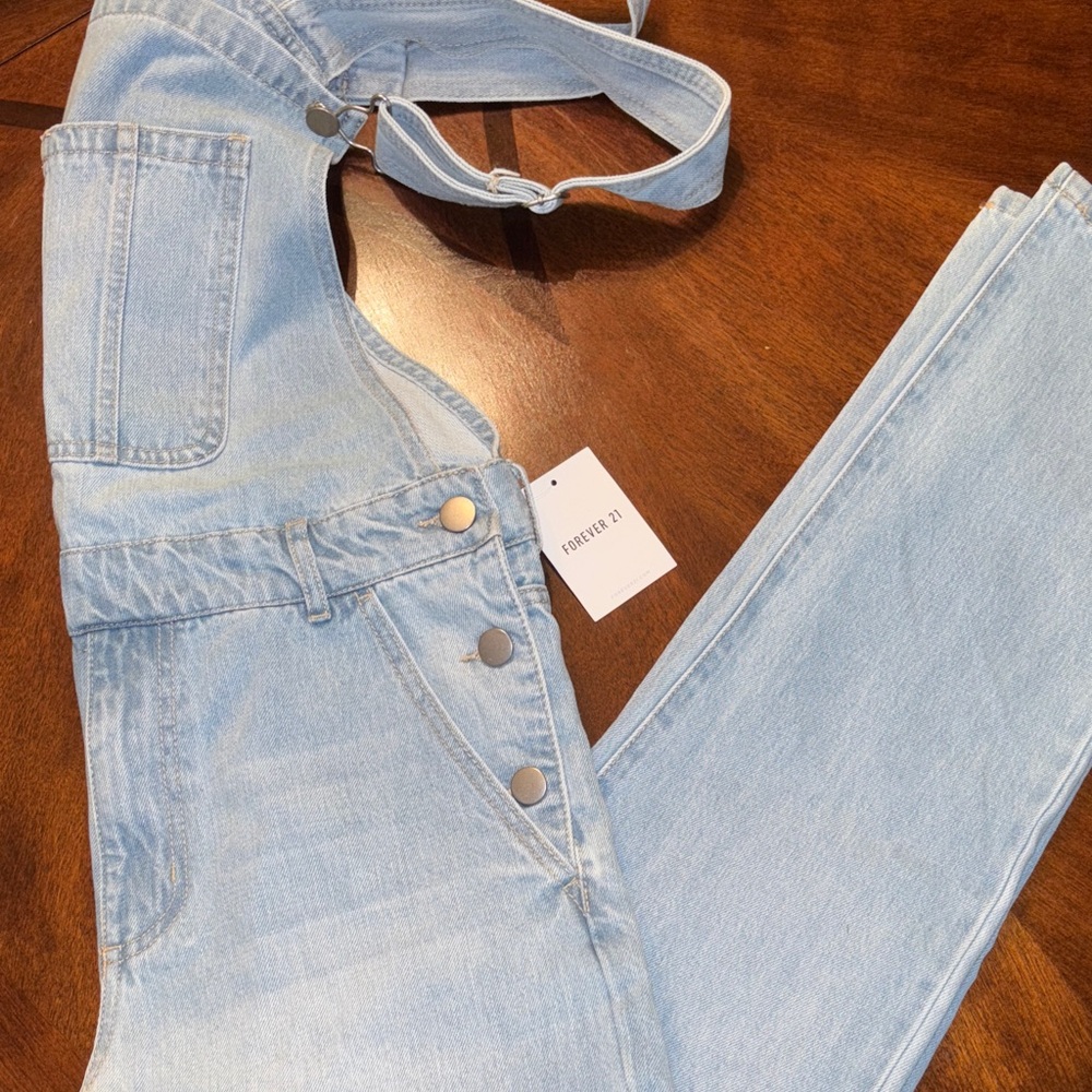 Forever 21 Light Blue Denim Overalls BRAND NEW